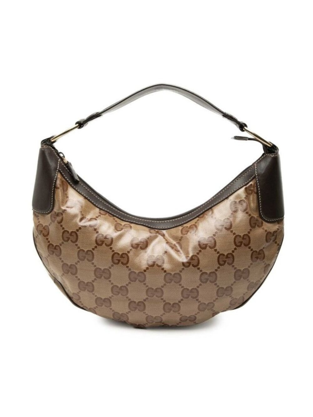Gucci GG Crystal Bag Handbag Beige Brown Leather